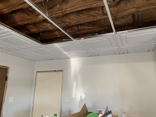 Close up drop ceiling panel